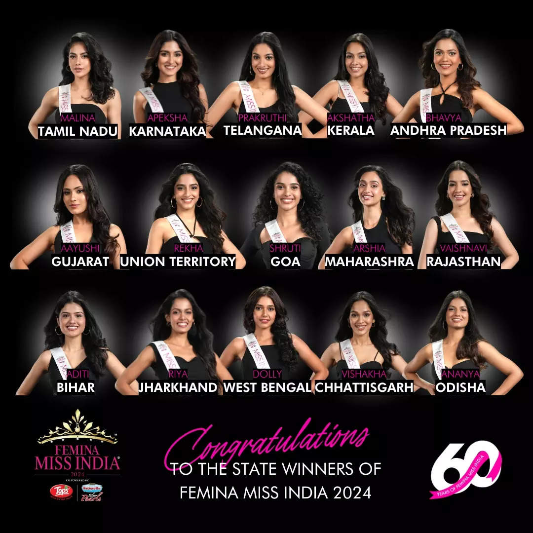 Femina Miss India 2024 State Winners