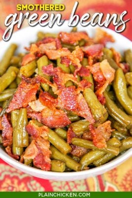 green bean and bacon bowl