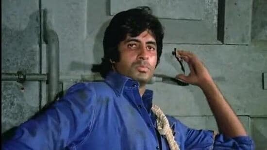 Amitabh Bachchan as the angry young man in Deewar