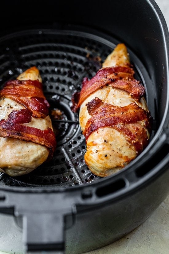 Air Fryer Bacon Wrapped Chicken Breast