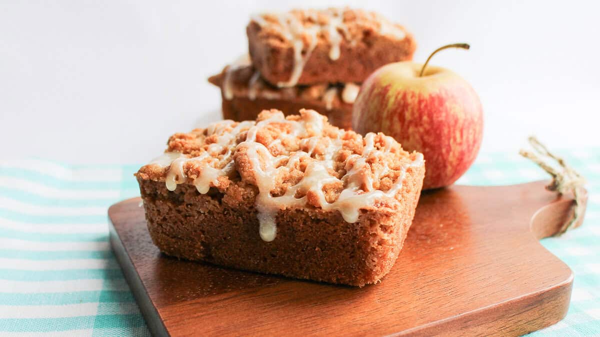 Apple pies with icing, ready to eat