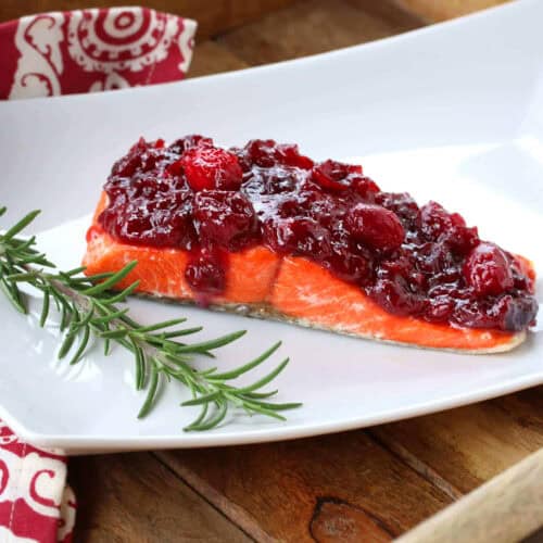 Cranberry Salmon Recipe - Easy, Quick, Mustard Glazed, Holiday Baked, Grilled, Pan Fried, Vacuum Fried