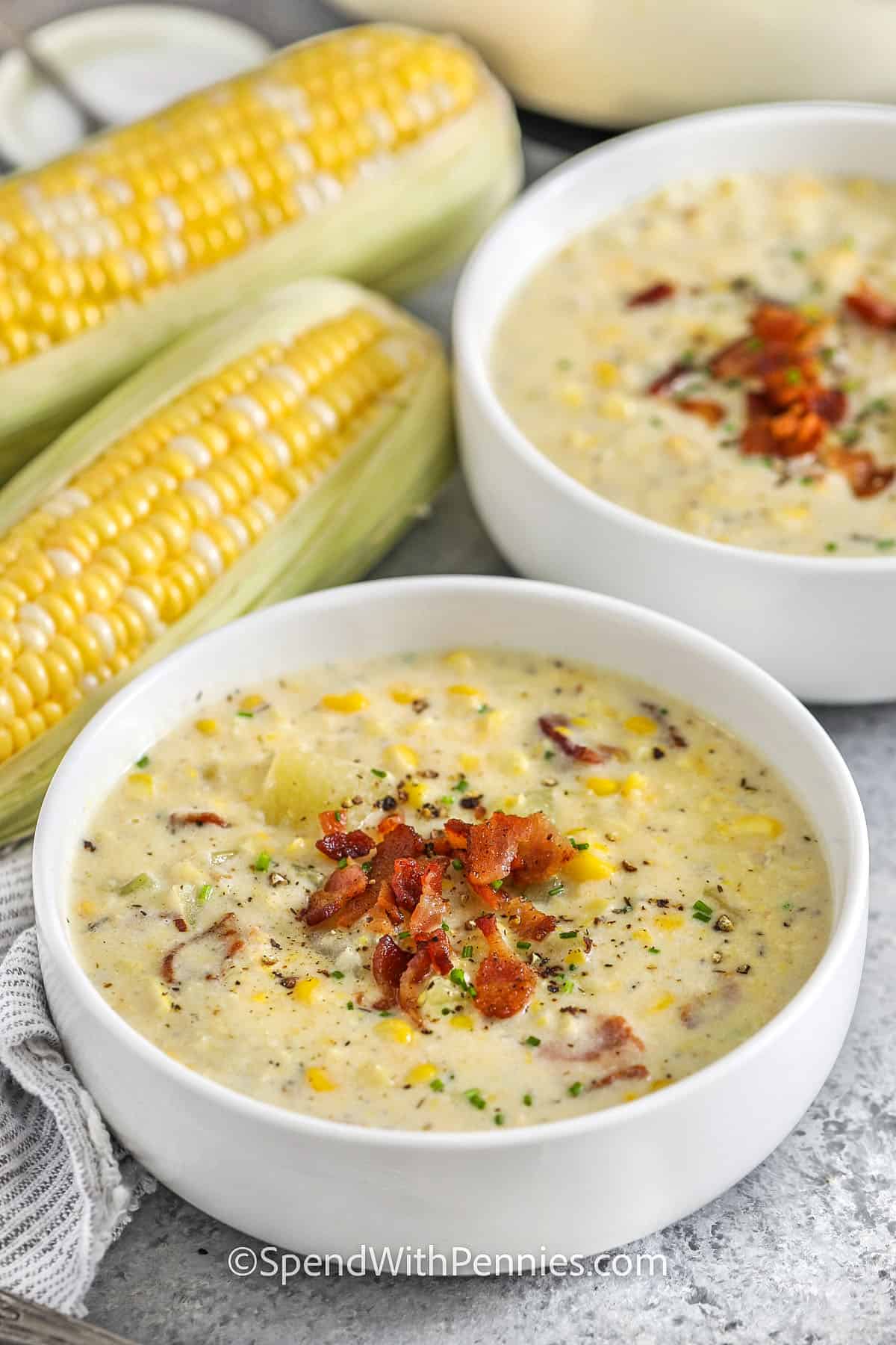 Easy Homemade Corn Chowder with Smoked Bacon