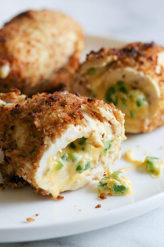 Chicken breast stuffed with jalapeño poppers