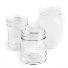 Mason jars with white background