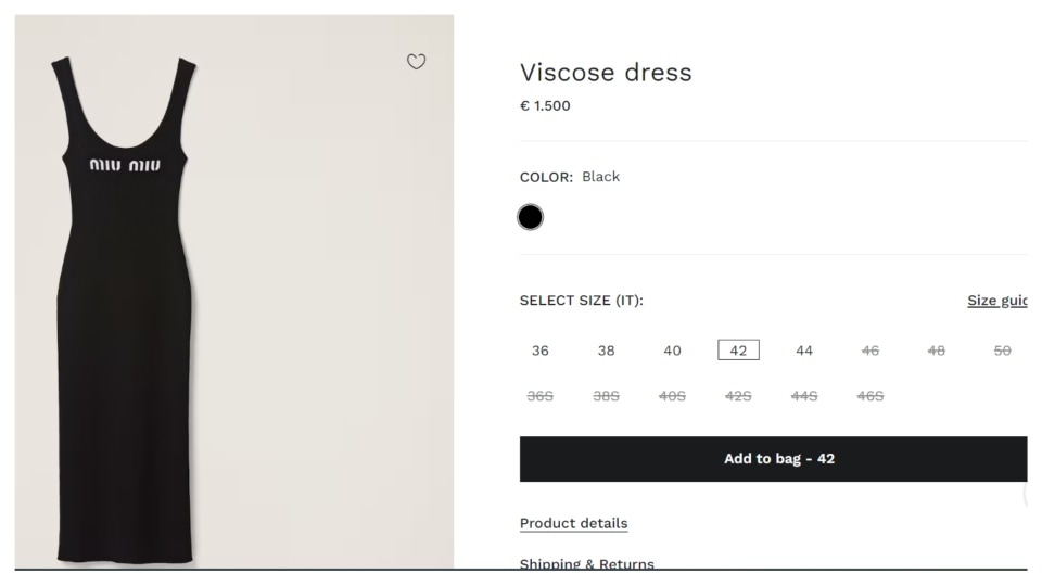 Malaika's dress is called Viscose Dress. (miumiu.com)