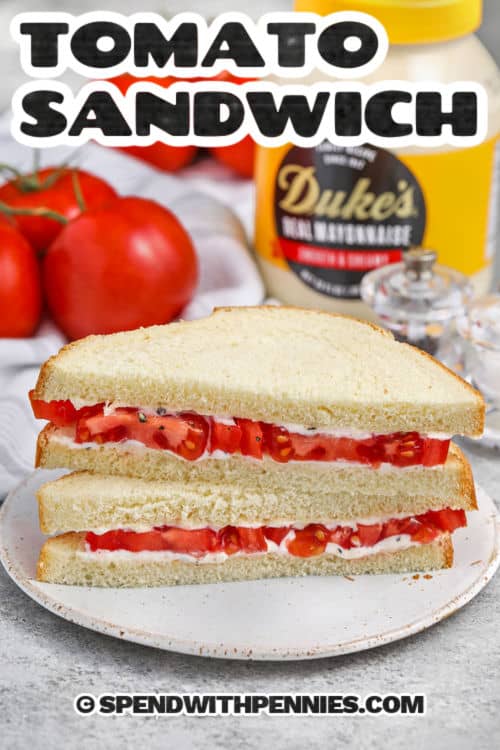 Classic tomato sandwich with a title