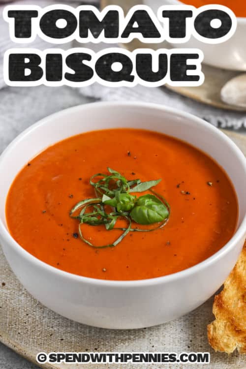 Tomato Bisque Dish with a Title