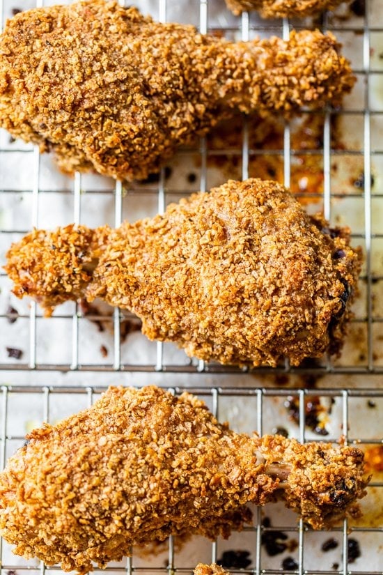 Oven-fried chicken thighs