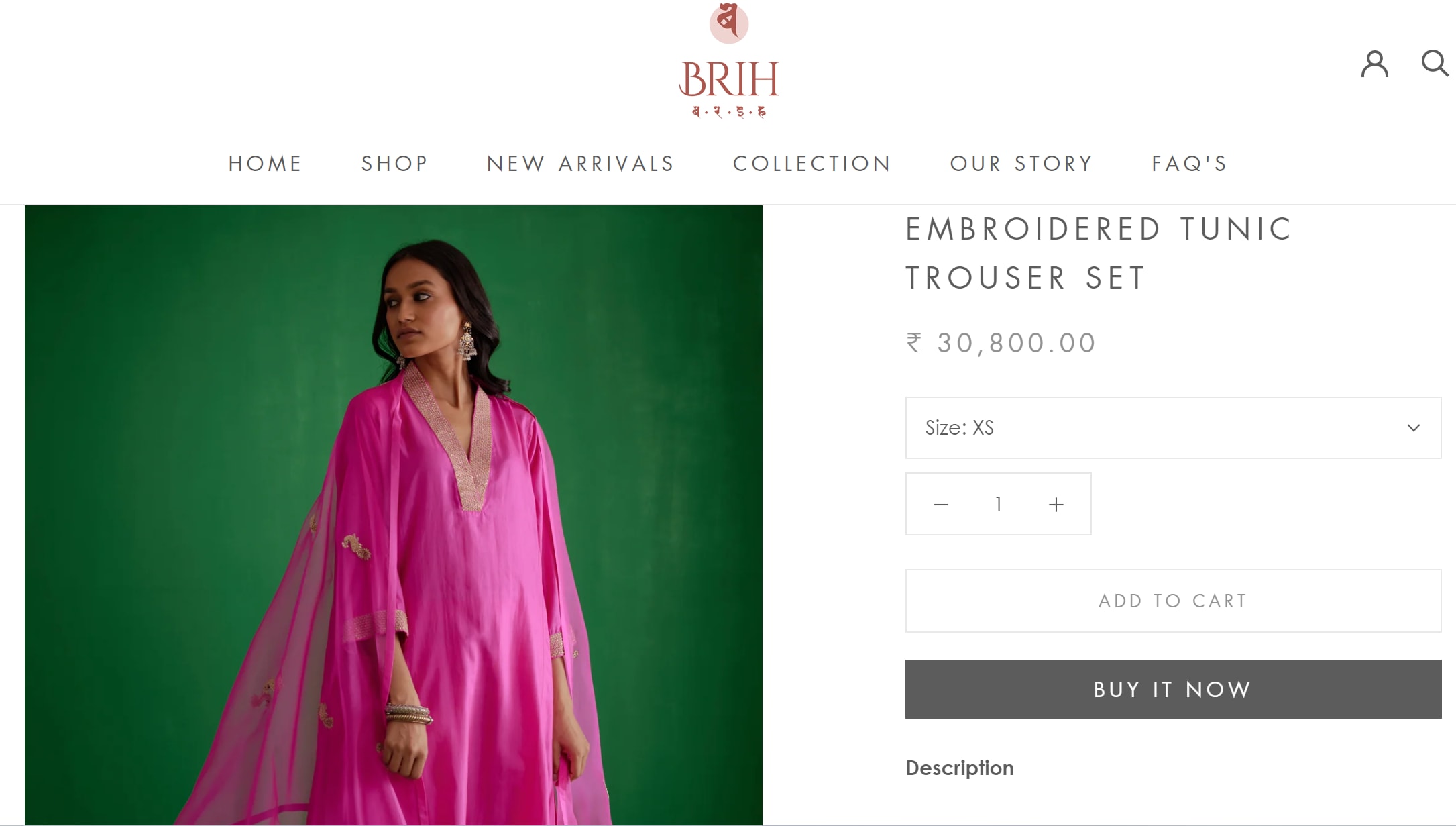 Kareena Kapoor's pink kurta set is from the brand BRIH and costs ₹30,800. (www.brih.in)