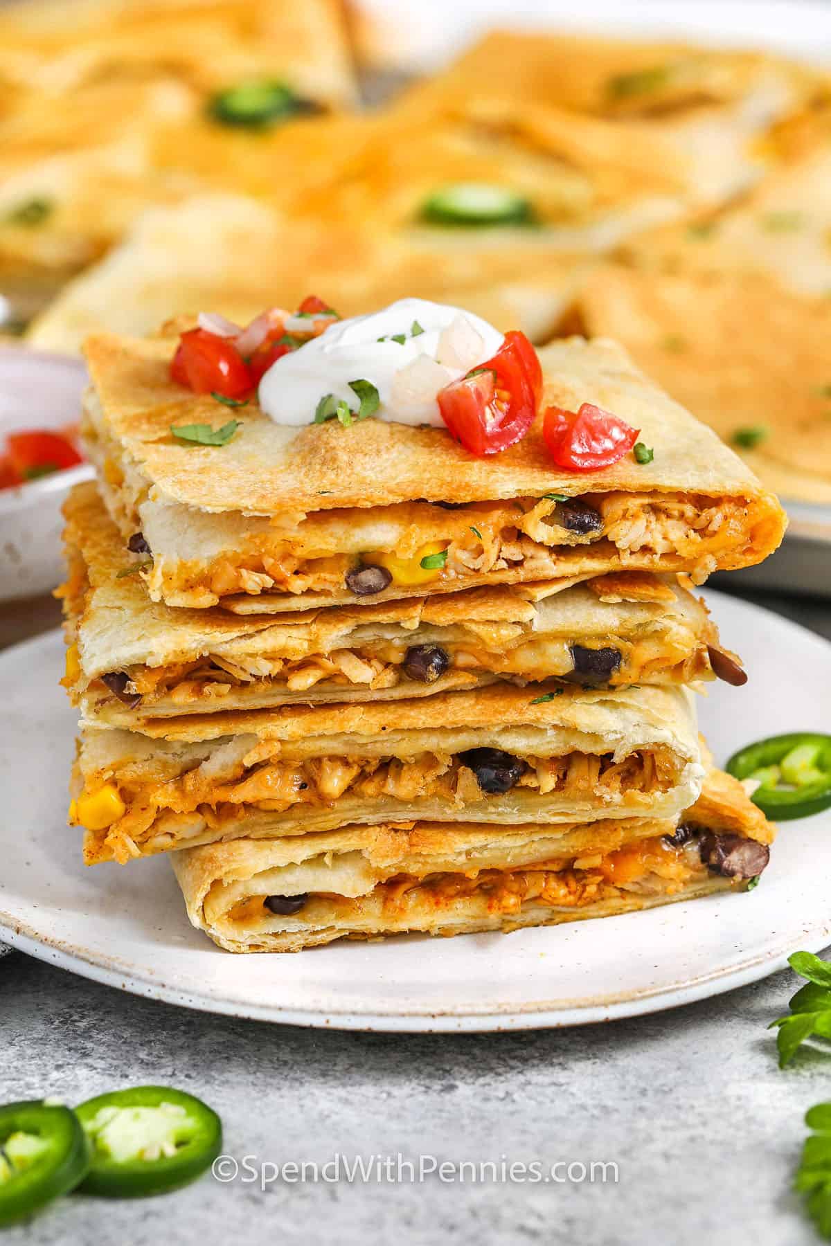 Pan-fried quesadilla plate