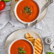 Tomato bisque with bread crumbs