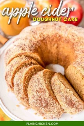 Sliced ​​Apple Cider Donut Cake Plate