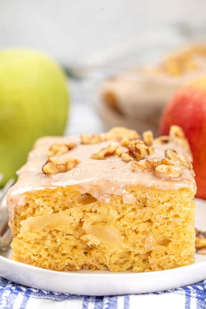 Slice of apple pie on a plate