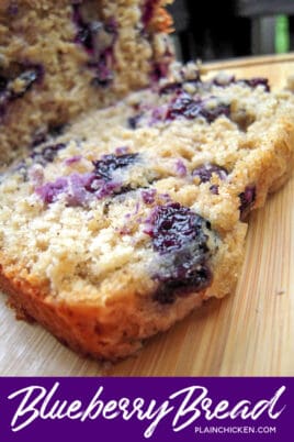 slice of blueberry bread