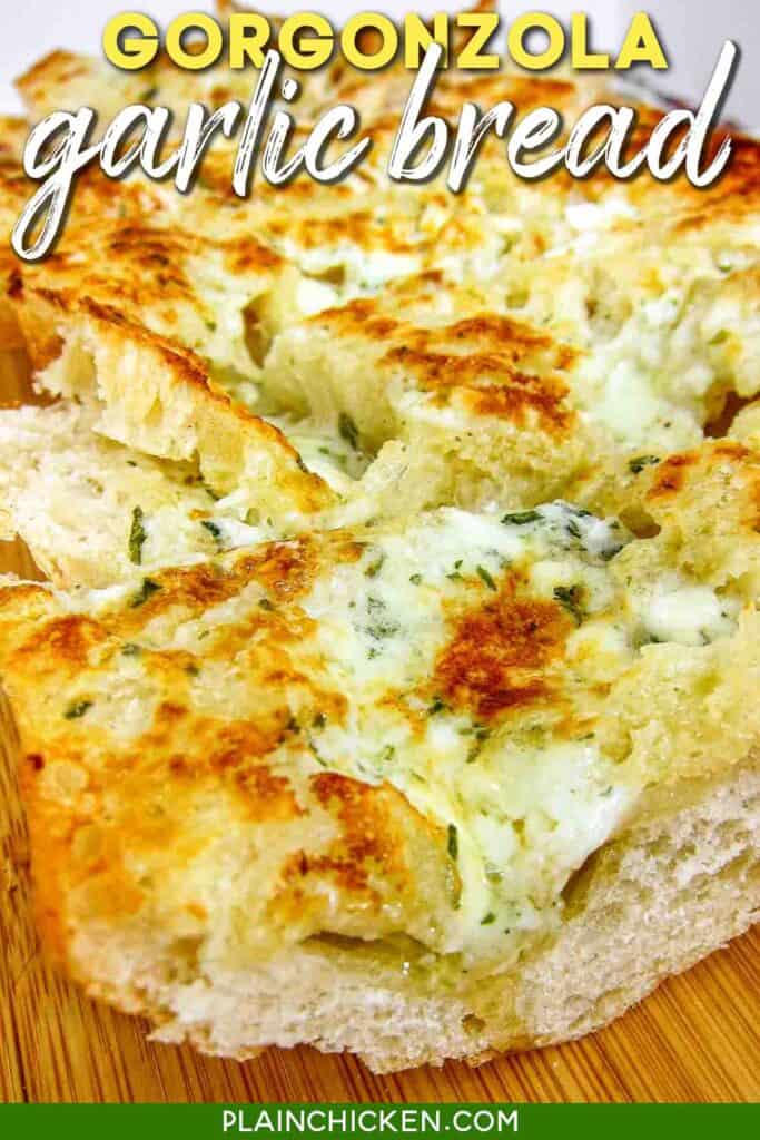 Slices of gorgonzola bread