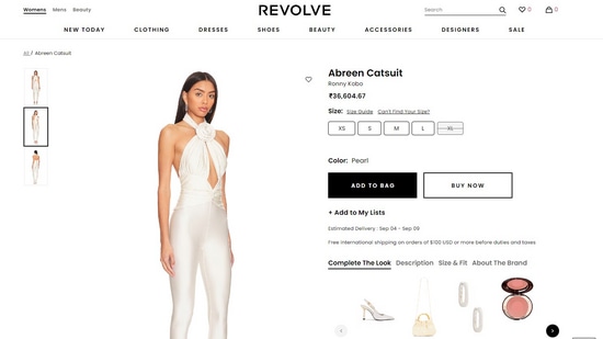 The price of Malaika Arora's catsuit. (revolve.com)