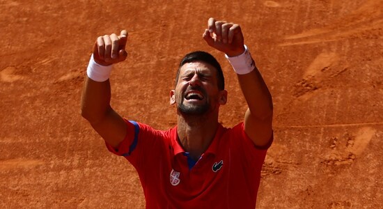 The men's singles gold medal match pitted Novak Djokovic against Carlos Alcaraz. 