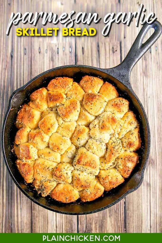 Biscuit bread in a cast iron skillet