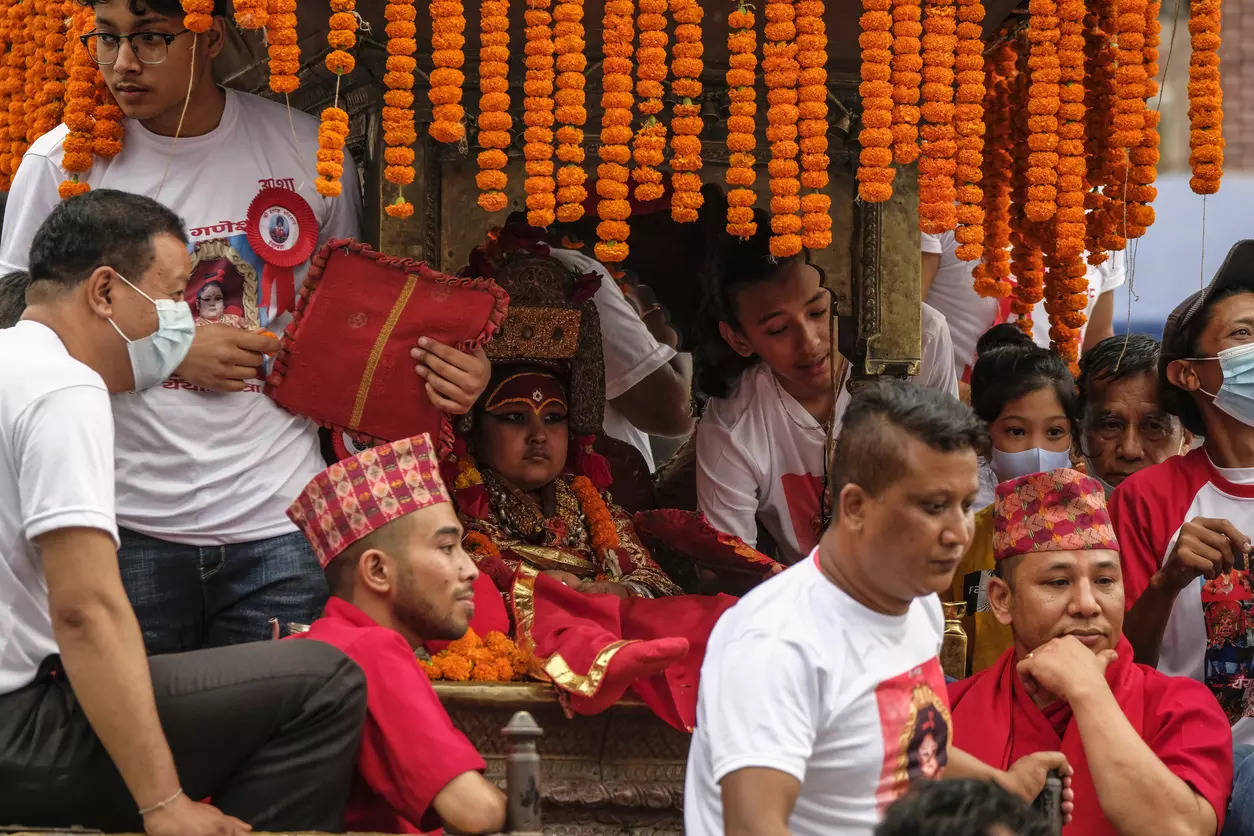 The Royal Kumari of Kathmandu during Indra Jatra in 2021 Credit iStock