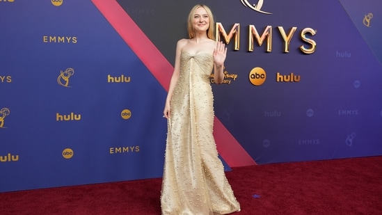 Dakota Fanning arrives at the 76th Primetime Emmy Awards. (Jae C. Hong/Invision/AP)