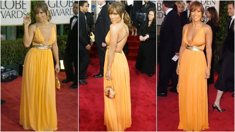 Jennifer Lopez's first Revenge dress at the 2004 Golden Globes. ( )