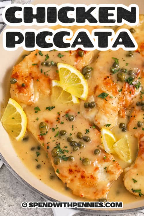 Lemon chicken with picatta and caption