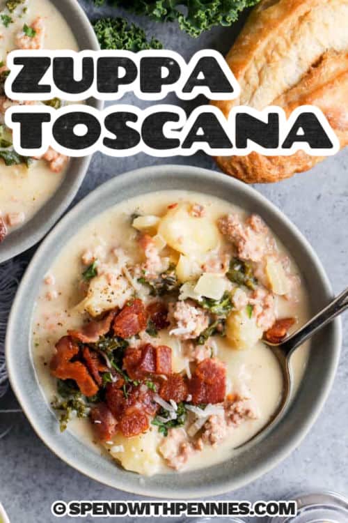 Zuppa Toscana bowls with title