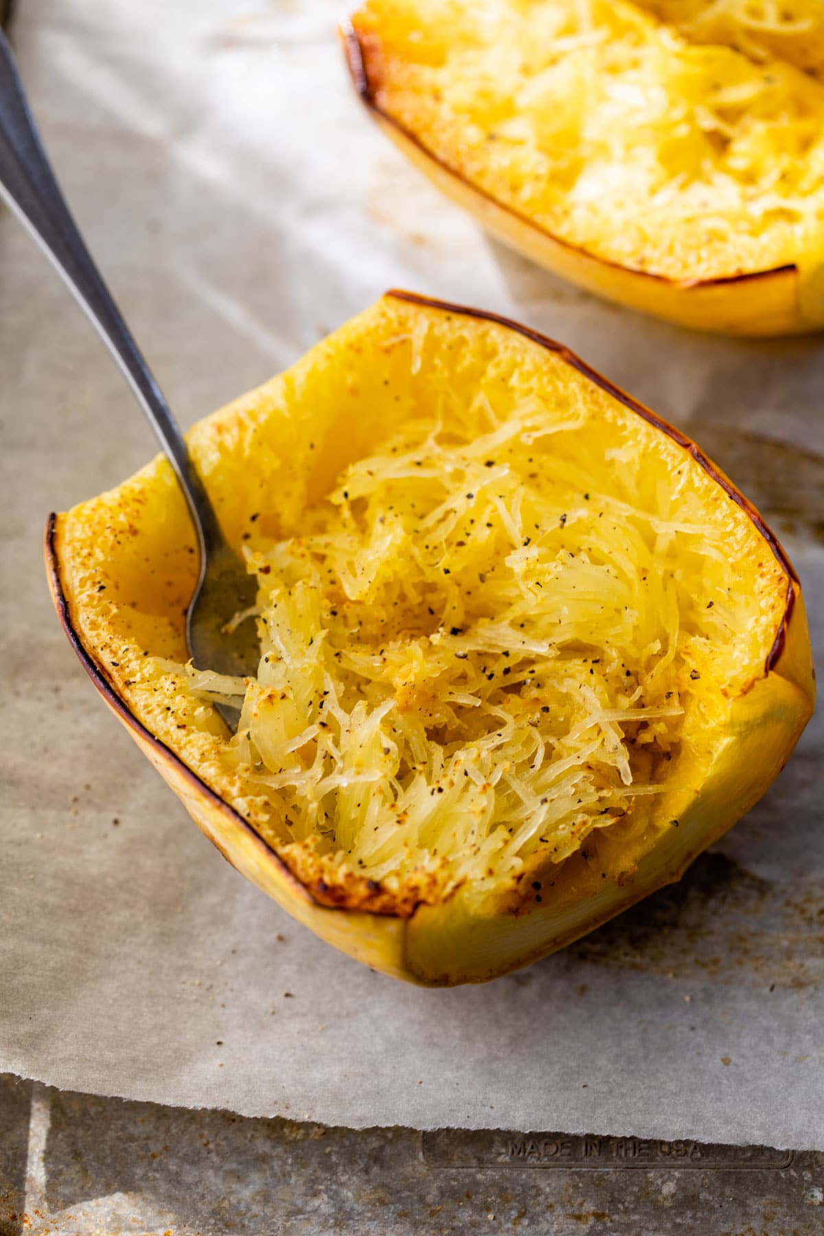 Fork-shredded spaghetti squash