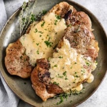 Easy Pork Steak on a Plate with Sauce