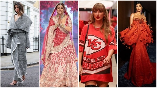 From Taylor Swift, who rocked a loose, relaxed tee, to Hina Khan, who turned heads in a dazzling bridal ensemble, today's best-dressed celebrities really showed off their chic side. Here, we take a closer look at how these stars pulled off their standout looks and made waves on the fashion scene (Instagram).