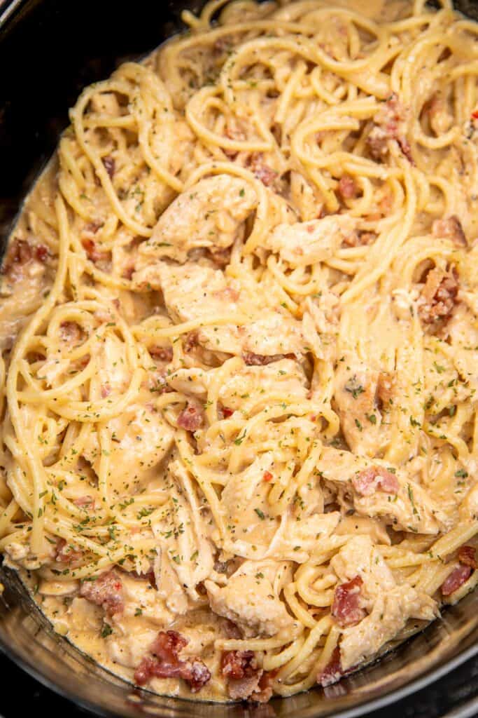 slow cooker chicken spaghetti