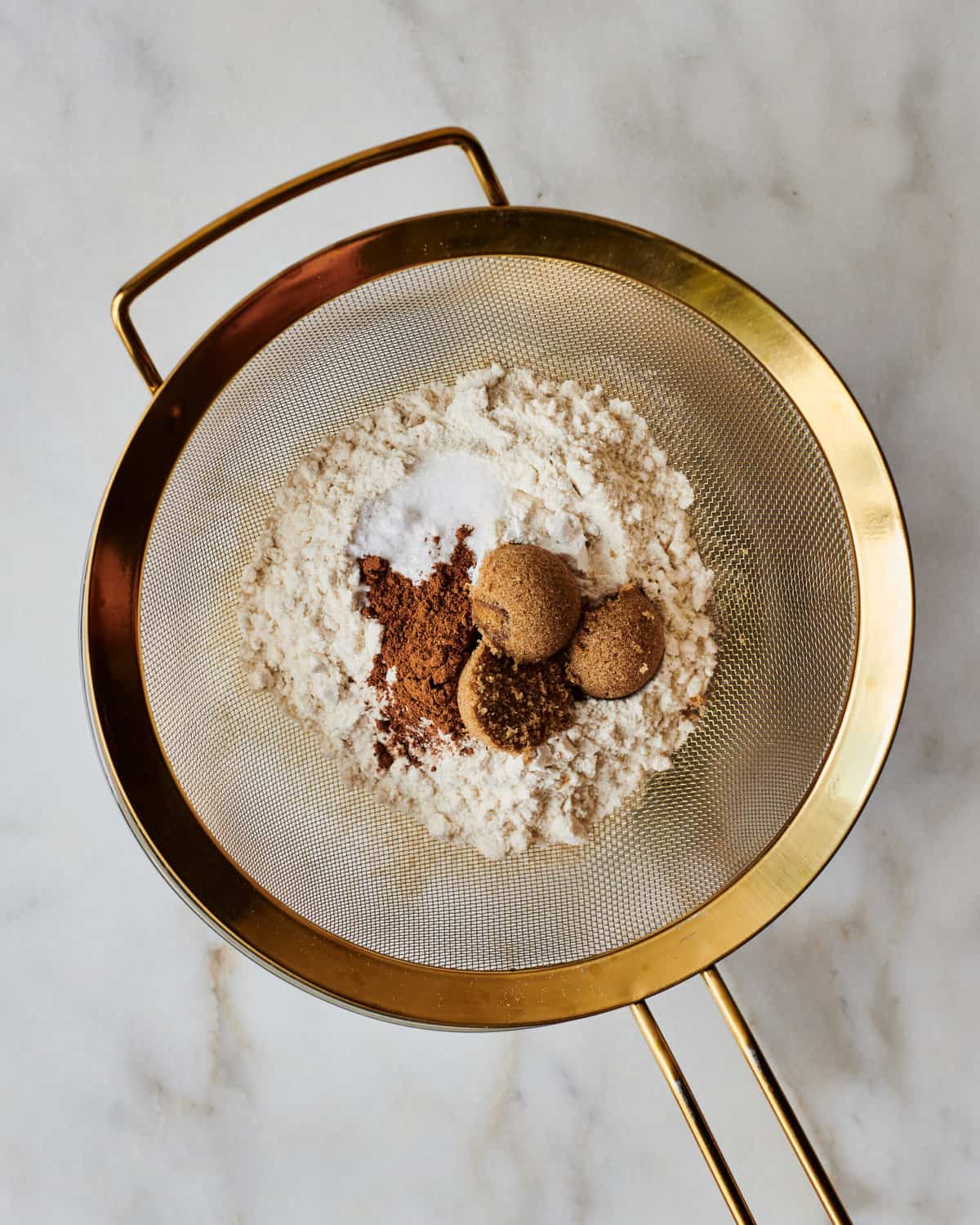 Sift spices and baking soda into a bowl. 