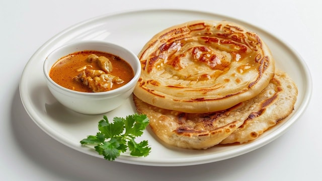 2. Roti Canai | Another delicious Malaysian dish with a 4.74 star rating. Go enjoy it at Nasi Kandar Pelita, Tg's Nasi Kandar and Sri Nirwana Maju, all in Kuala Lumpur (image:shutterstock)