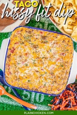 baking dish with taco sauce