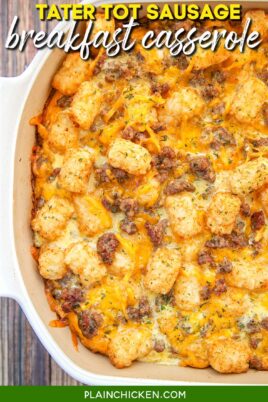 tater tot sausage casserole baking dish