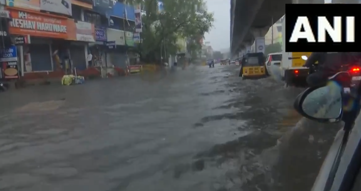 Chennai is experiencing severe waterlogging due to heavy rains Credit ANI