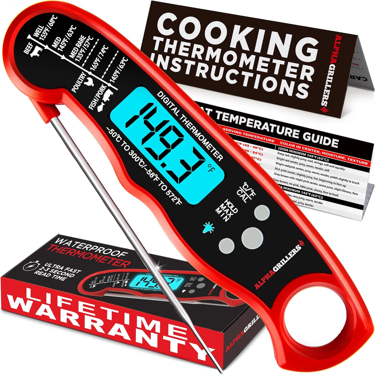 Alpha Grillers Instant Read Digital Thermometer