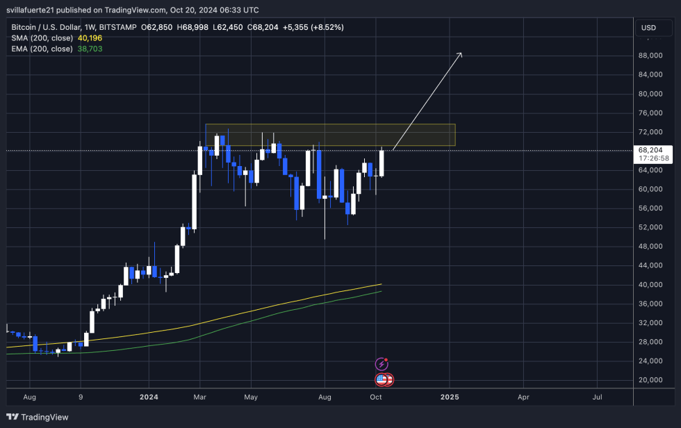 BTC tests monthly supply levels 