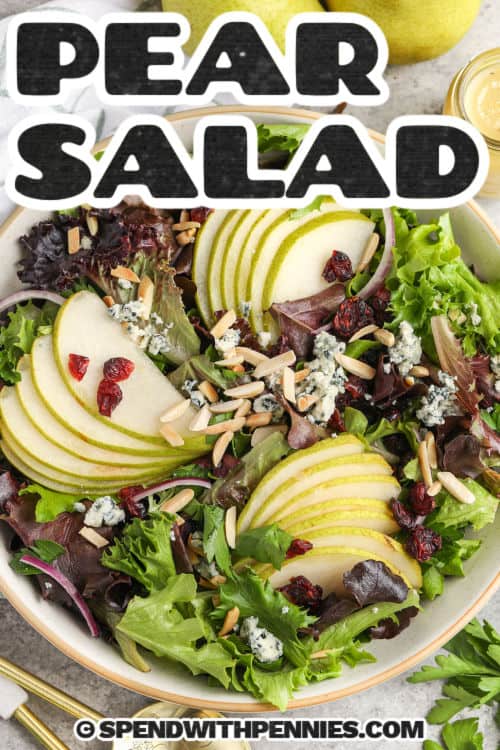 Fresh pear salad with title