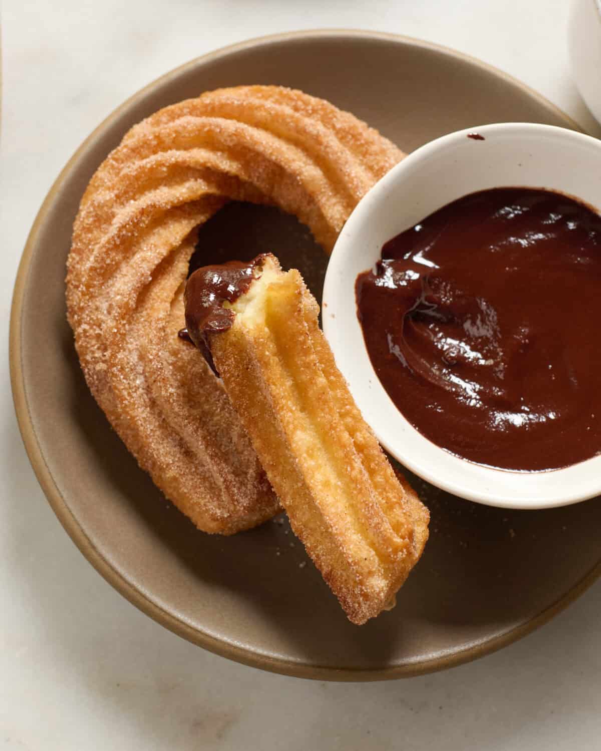 Authentic Churros dipped in ganache. 