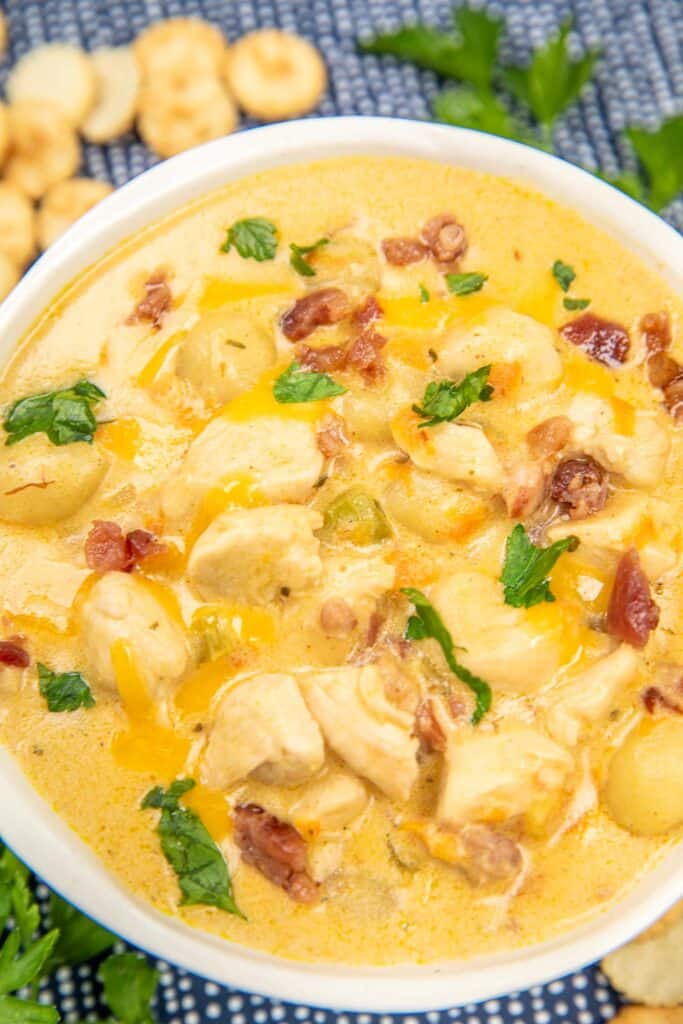 chicken gnocchi soup bowl